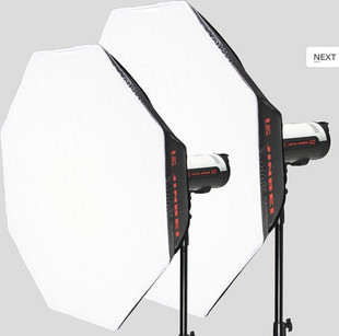 金貝閃光燈搭配原裝柔光箱與G-950八角柔光罩 一淘網購機省錢指南